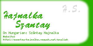 hajnalka szantay business card