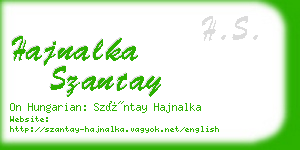 hajnalka szantay business card